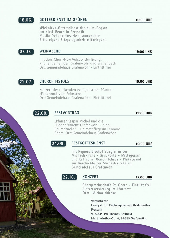Flyer Jubiläum Michaelskirche Grafenwöhr