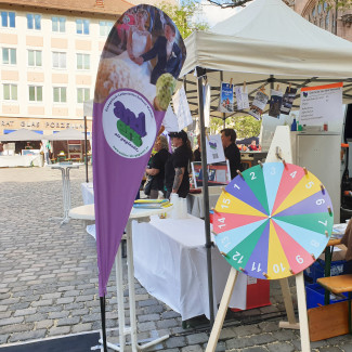 Glücksrad und Beachflag