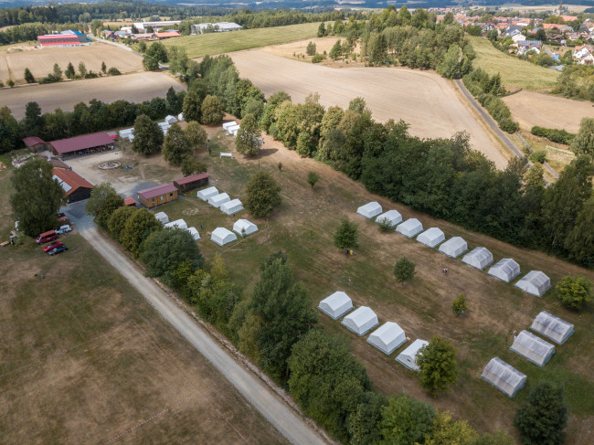 Zeltplatz in Plößberg aus der Vogelperspektive